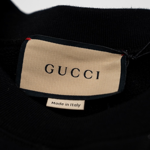 size S Gucci GG Interlocking Logo Crewneck Sweatshirt with embroidery Black - Picture 6 of 9